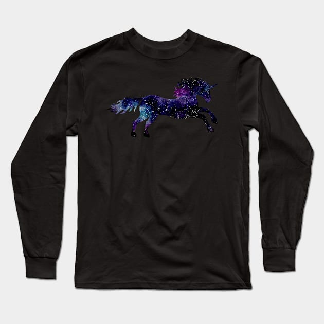 Dark Unicorn Long Sleeve T-Shirt by Cordata
